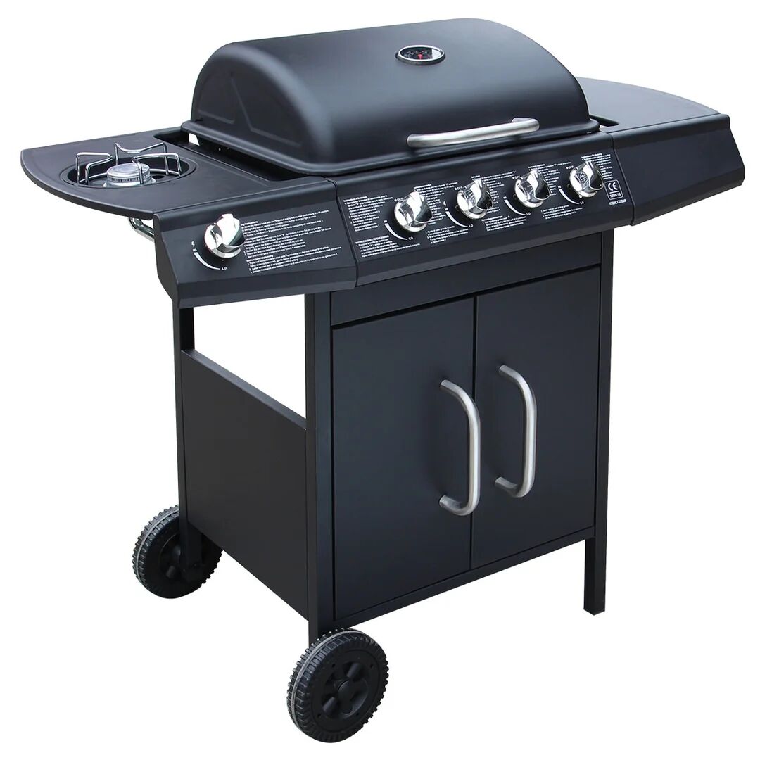 Symple Stuff Gas Barbecue Grill 4+1 Cooking Zone black 97.7 H x 104.0 W x 55.4 D cm