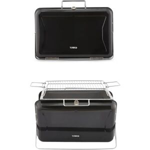 Tower Stealth T978516BLK Portable Charcoal Briefcase BBQ with Carry Handle, Black black 28.0 H x 41.0 W x 28.0 D cm