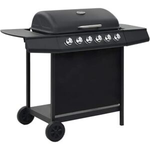 Symple Stuff BBQ Grill with 6 Cooking Zones Stainless Steel Garden black