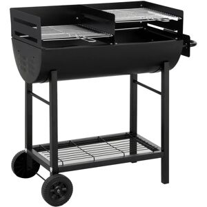 Tepro Large Detroit Barrel BBQ Grill with Trolley black/gray 92.0 H x 94.0 W x 43.0 D cm