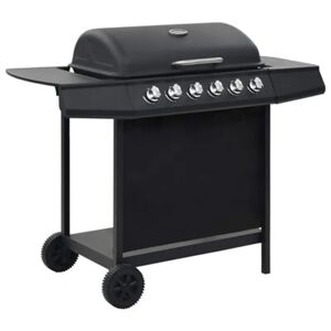 Symple Stuff BBQ Grill with 6 Cooking Zones Stainless Steel Garden black