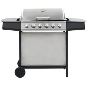 Symple Stuff BBQ Grill with 6 Cooking Zones Stainless Steel Garden gray/black 98.0 H x 112.0 W x 54.0 D cm