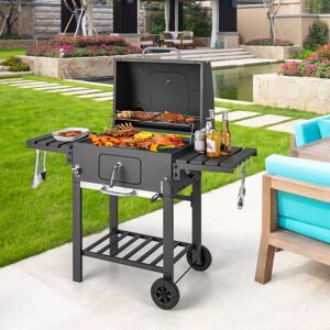 Dakota Fields 128cm W Barrel Charcoal BBQ black/gray 117.0 H x 128.0 W x 54.0 D cm