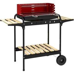 Borough Wharf Adeena 103cm W Portable Charcoal Grill gray/red 95.0 H x 103.0 W x 47.0 D cm