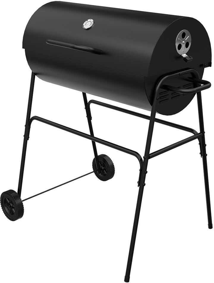 House Of Home BBQ 95cm W Barrel Charcoal Grill Matte Black 70.5cm W