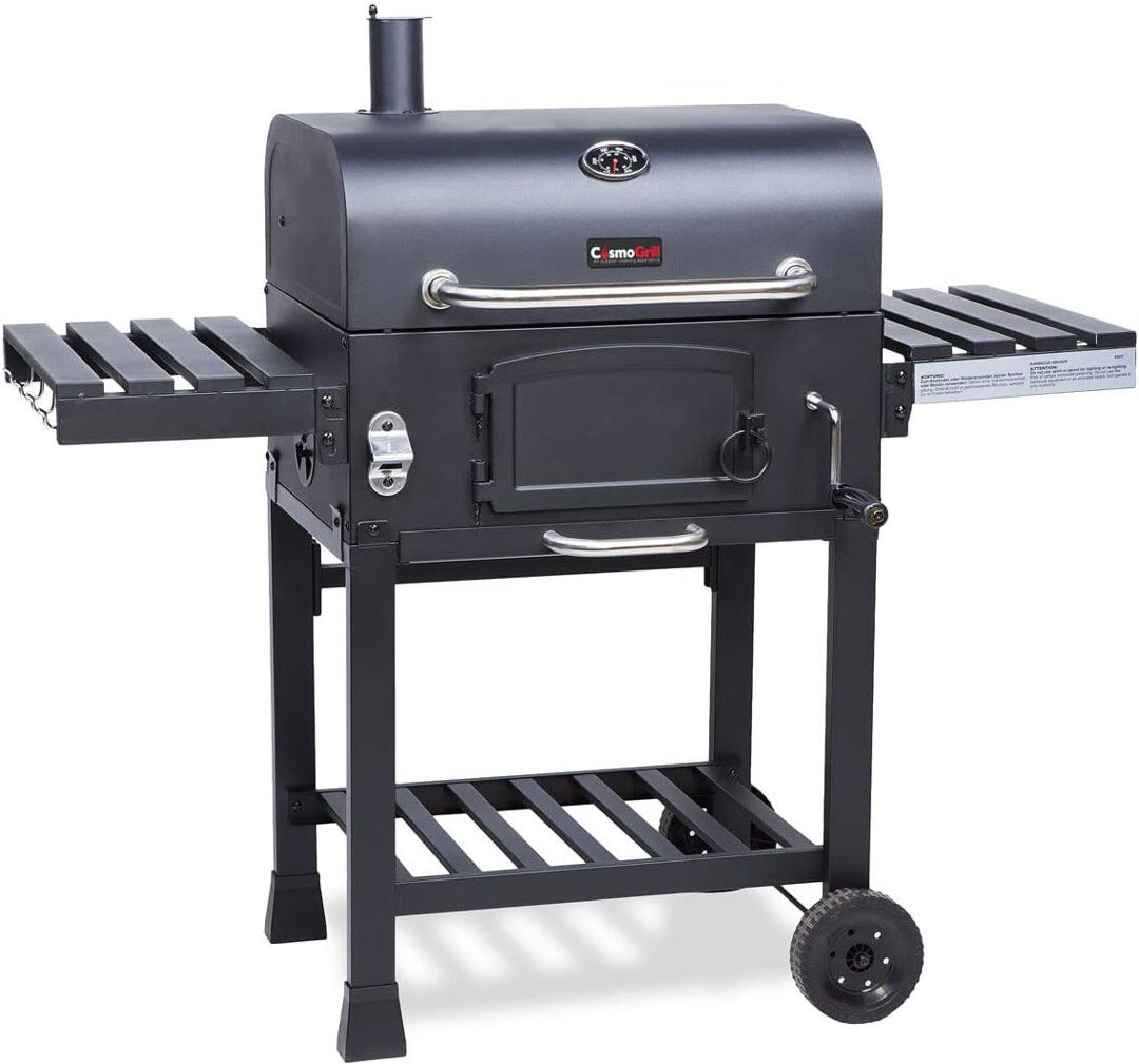 CosmoGrill Outdoor XL Smoker Barbecue Charcoal Portable BBQ Grill Garden Powdered Steel 47.98cm W