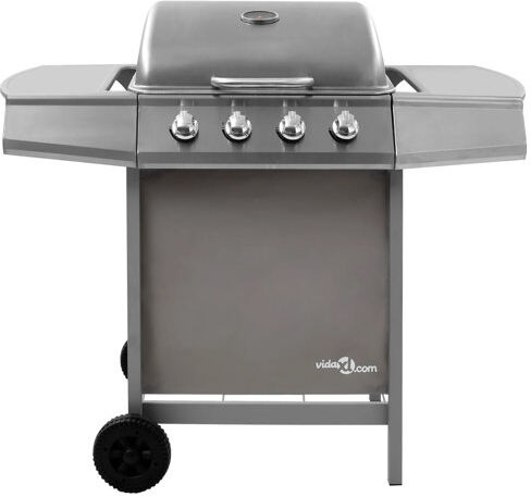 vidaXL 48.5cm 4-Burner Natural Gas Barbecue Grill with Side Shelf vidaXL Finish: Silver  - Size: 47cm H X 36cm W X 36cm D vidaXL 48.5cm 4-Burner Natural Gas Barbecue Grill with Side Shelf vidaXL Finish: Silver  - Size: 47cm H X 36cm W X 36cm D