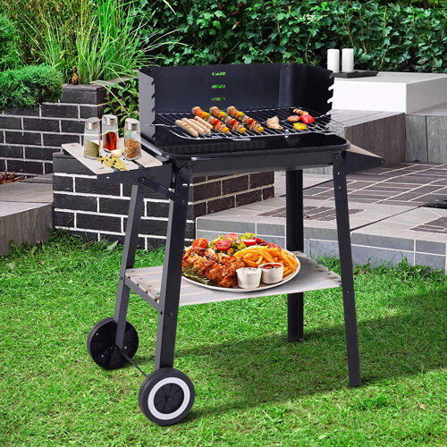 Symple Stuff 145cm Charcoal BBQ Symple Stuff  - Size: 87cm H X 78cm W X 39cm D Symple Stuff 145cm Charcoal BBQ Symple Stuff  - Size: 87cm H X 78cm W X 39cm D