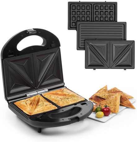 Klarstein Trilit 3 in 1 Sandwich Maker Klarstein Colour: Black  - Size: 40cm H X 26cm W X 44cm D Klarstein Trilit 3 in 1 Sandwich Maker Klarstein Colour: Black  - Size: 40cm H X 26cm W X 44cm D