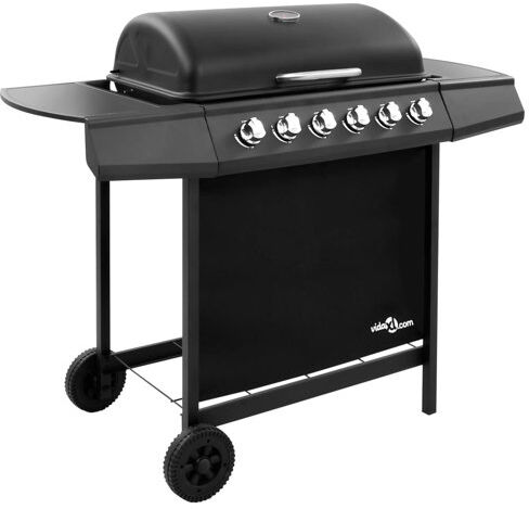 vidaXL 63.5cm 6-Burner Natural Gas Barbecue Grill with Side Shelf vidaXL Finish: Black  - Size: 38cm H X 42cm W X 42cm D vidaXL 63.5cm 6-Burner Natural Gas Barbecue Grill with Side Shelf vidaXL Finish: Black  - Size: 38cm H X 42cm W X 42cm D