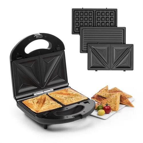 Klarstein Trilit 3 in 1 Sandwich Maker Klarstein Colour: Black  - Size: 46cm H X 57cm W X 63cm D