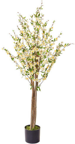 The Seasonal Aisle 150cm Artificial Cherry Blossom Tree in Pot Liner The Seasonal Aisle Flower Colour: White  - Size: 55cm H X 45cm W X 45cm D The Seasonal Aisle 150cm Artificial Cherry Blossom Tree in Pot Liner The Seasonal Aisle Flower Colour: White  - Size: 55cm H X 45cm W X 45cm D