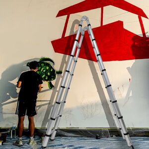 WFX Utility Aluminum Multi-Position Ladder Silver 500cm H WFX Utility Aluminum Multi-Position Ladder Silver 500cm H