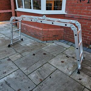 WFX Utility 3.46m Lightweight Aluminium Folding Multi-position Work Platform Ladder Silver WFX Utility 3.46m Lightweight Aluminium Folding Multi-position Work Platform Ladder Silver