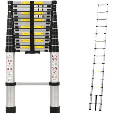 WFX Utility 4.7m Telescopic Ladder Multi-Purpose folding Ladders Telescopic Extendable Portable Sturdy Loft Ladder Silver WFX Utility 4.7m Telescopic Ladder Multi-Purpose folding Ladders Telescopic Extendable Portable Sturdy Loft Ladder Silver
