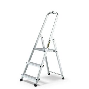 DRABEST UK 3 - Step Aluminium Folding Step Ladder gray 1.21 H x 0.41 W x 0.1 D cm