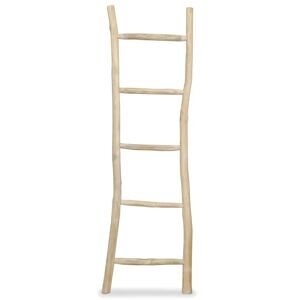 17 Stories Towel Ladder with 5 Rungs Teak 45x150 cm Natural brown/white 15000.0 H x 45.0 W cm
