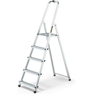 DRABEST UK 164Cm Aluminium Folding Step Ladder gray 1.64 H x 0.45 W x 0.1 D cm