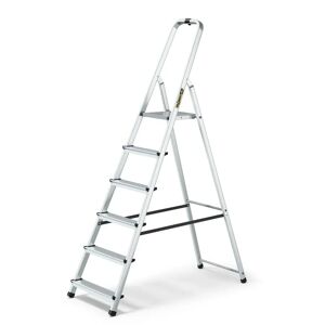 DRABEST UK 191Cm Aluminium Folding Step Ladder gray 1.91 H x 0.48 W x 0.1 D cm