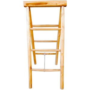 WFX Utility Romanteaka 3 - Step Wood Lightweight Folding Small Step Ladder brown 107.0 H x 50.0 W x 65.0 D cm