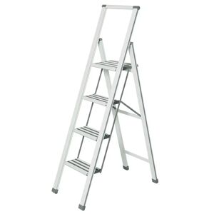 Wenko Abrianna 153cm Aluminium Step Ladder gray 15300.0 H x 44.0 W x 5.0 D cm