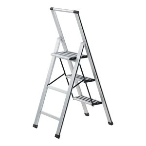 Wenko Abrianna 1.27m Aluminium Step Ladder gray/black 127.0 H x 44.0 W x 5.5 D cm