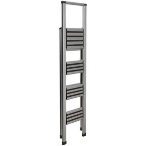 Symple Stuff 1.58m Aluminium Step ladder gray 157.5 H x 47.0 W x 9.0 D cm