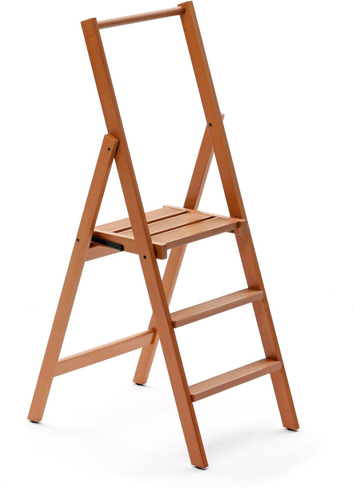 Union Rustic Bella 3.80 ft Wood Step Ladder with 265 lb. Load Capacity Cherry Wood 300cm H