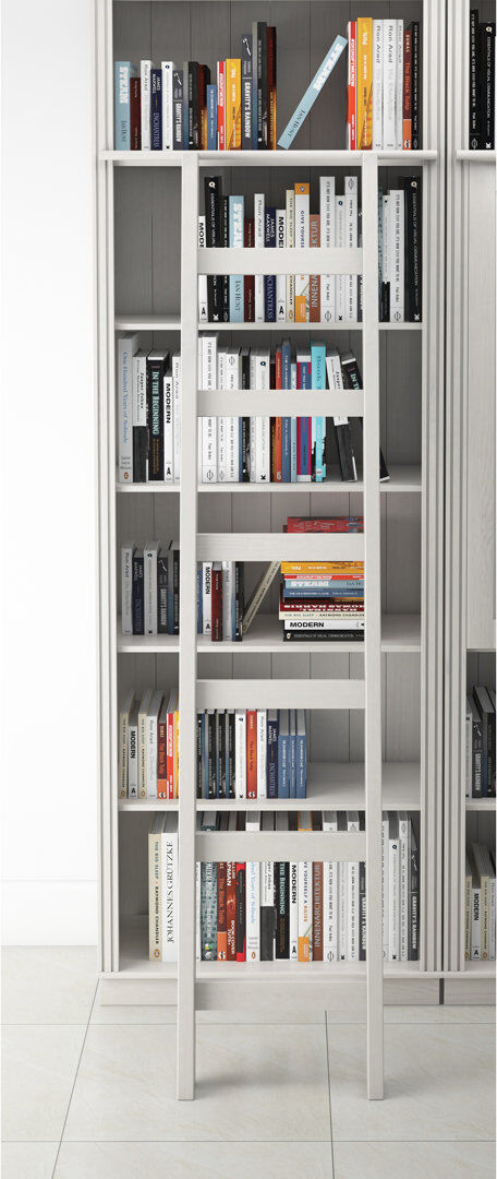 Mercury Elona Ladder Bookcase White Lacquer