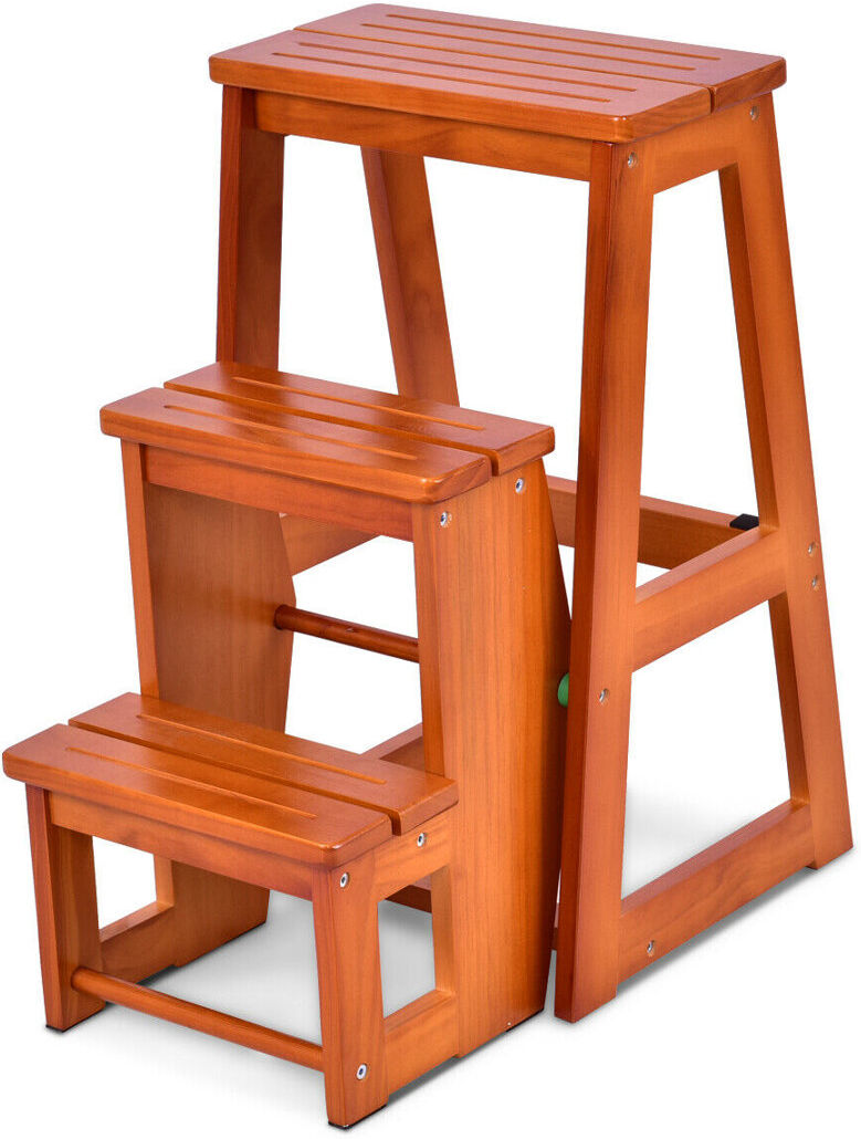 WFX Utility 3 - Step Wood Step Stool Natural