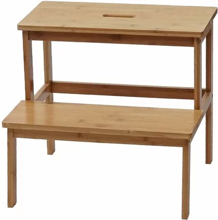 Marlow Home Co. Duenas 2-Step Wooden Step Stool Marlow Home Co.  - Size: 185cm H X 450cm W X 210cm D