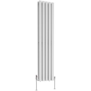 Ebern Designs Genris Vertical D-Shape Radiator White 160cm H x 34cm W