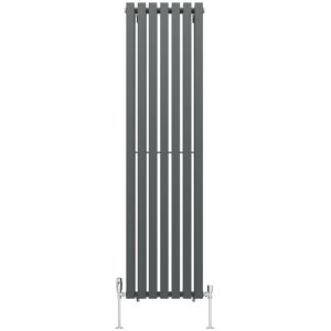 Ebern Designs Genris Vertical D-Shape Radiator Anthracite 180cm H x 48cm W