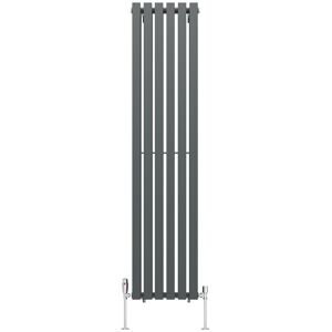 Ebern Designs Genris Vertical D-Shape Radiator Anthracite 160cm H x 41cm W