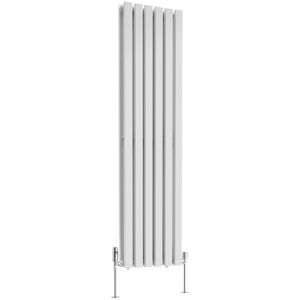 Ebern Designs Genris Vertical D-Shape Radiator White 160cm H x 41cm W