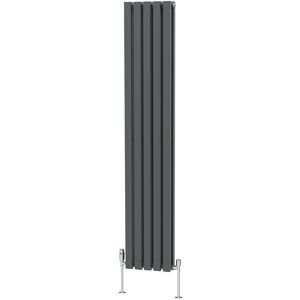 Ebern Designs Genris Vertical D-Shape Radiator Anthracite 160cm H x 34cm W