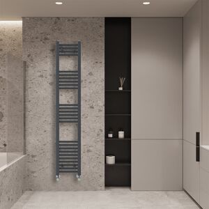 Rebrilliant Wiest Straight Heated Towel Rail Radiator Bathroom Ladder Warmer Anthracite 160cm H x 30cm W x 3cm D Rebrilliant Wiest Straight Heated Towel Rail Radiator Bathroom Ladder Warmer Anthracite 160cm H x 30cm W x 3cm D