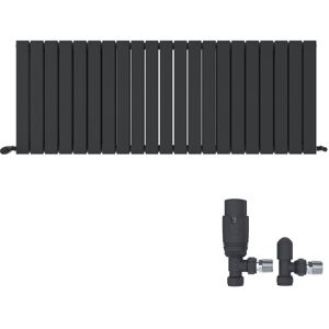 iBathUK Belgravia Horizontal Double Slim Flat Panel Radiator Angled Valve Grey 600cm H x 1596cm W x 69cm D iBathUK Belgravia Horizontal Double Slim Flat Panel Radiator Angled Valve Grey 600cm H x 1596cm W x 69cm D
