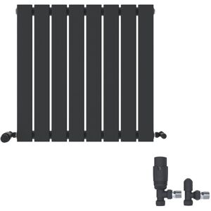 iBathUK Belgravia Horizontal Single Slim Flat Panel Radiator Angled Valve Grey 600cm H x 608cm W x 52cm D iBathUK Belgravia Horizontal Single Slim Flat Panel Radiator Angled Valve Grey 600cm H x 608cm W x 52cm D