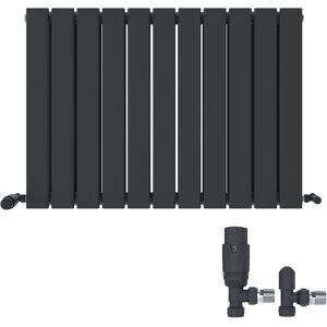 iBathUK Belgravia Horizontal Double Slim Flat Panel Radiator Angled Valve Grey 600cm H x 836cm W x 69cm D iBathUK Belgravia Horizontal Double Slim Flat Panel Radiator Angled Valve Grey 600cm H x 836cm W x 69cm D