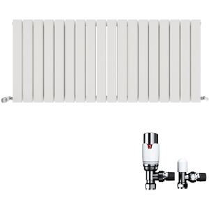 iBathUK Belgravia Horizontal Double Slim Flat Panel Radiator Angled Valve White 600cm H x 1368cm W x 69cm D iBathUK Belgravia Horizontal Double Slim Flat Panel Radiator Angled Valve White 600cm H x 1368cm W x 69cm D