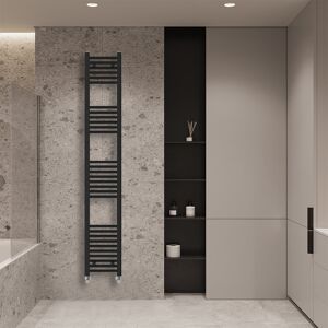 Rebrilliant Wiest Straight Heated Towel Rail Radiator Bathroom Ladder Warmer Black 180cm H x 30cm W x 3cm D Rebrilliant Wiest Straight Heated Towel Rail Radiator Bathroom Ladder Warmer Black 180cm H x 30cm W x 3cm D