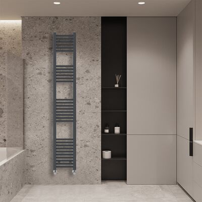 Rebrilliant Wiest Straight Heated Towel Rail Radiator Bathroom Ladder Warmer Anthracite 180cm H x 30cm W x 3cm D Rebrilliant Wiest Straight Heated Towel Rail Radiator Bathroom Ladder Warmer Anthracite 180cm H x 30cm W x 3cm D