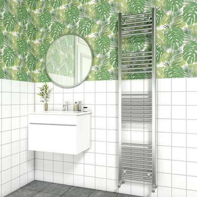 Rebrilliant Wiest Straight Heated Towel Rail Radiator Bathroom Ladder Warmer Chrome 180cm H x 40cm W x 3cm D Rebrilliant Wiest Straight Heated Towel Rail Radiator Bathroom Ladder Warmer Chrome 180cm H x 40cm W x 3cm D
