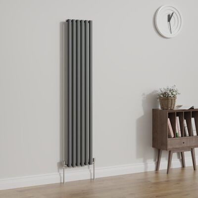 Belfry Heating Shoshana Vertical Oval Panel Radiator Anthracite 180cm H x 35.4cm W Belfry Heating Shoshana Vertical Oval Panel Radiator Anthracite 180cm H x 35.4cm W