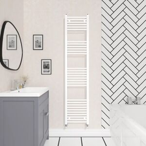 Rebrilliant Wiest Straight Heated Towel Rail Radiator Bathroom Ladder Warmer white 180.0 H x 40.0 W x 3.0 D cm