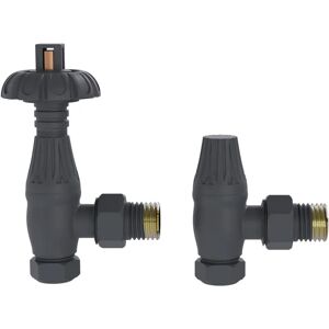 ClassicLiving Traditional Thermostatic TRV Antique Design Angled Radiator Rad Valves Pair Antique Brass