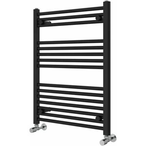 Rebrilliant Wiest Straight Heated Towel Rail Radiator Bathroom Ladder Warmer black 80.0 H x 60.0 W x 3.0 D cm