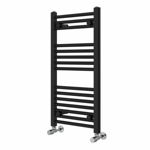 Rebrilliant Wiest Straight Heated Towel Rail Radiator Bathroom Ladder Warmer black 80.0 H x 40.0 W x 3.0 D cm