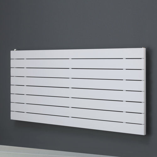 Belfry Heating Andrew Flat Panel Horizontal Single Panel Radiator Belfry Heating Size: 29.5cm H x 180cm W x 7.1cm D, Radiator Colour: White  - Size: 61 cm H x 122 cm W Belfry Heating Andrew Flat Panel Horizontal Single Panel Radiator Belfry Heating Size: 29.5cm H x 180cm W x 7.1cm D, Radiator Colour: White  - Size: 61 cm H x 122 cm W